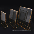 Simple Antique Gold Rectangle Glass Photo Frame